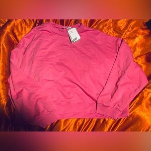 Pink short (cropped-ish) sweatshirt